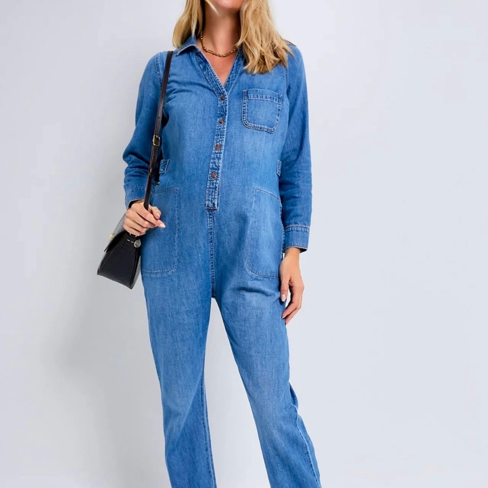 HATCH Collection Everyday Nursing Denim Jumpsuit - Size 0